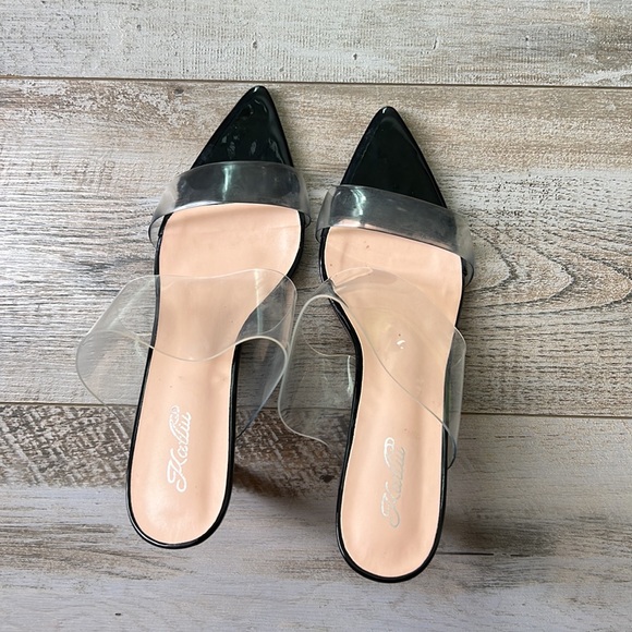 Black stiletto heel w transparent straps - Picture 10 of 11